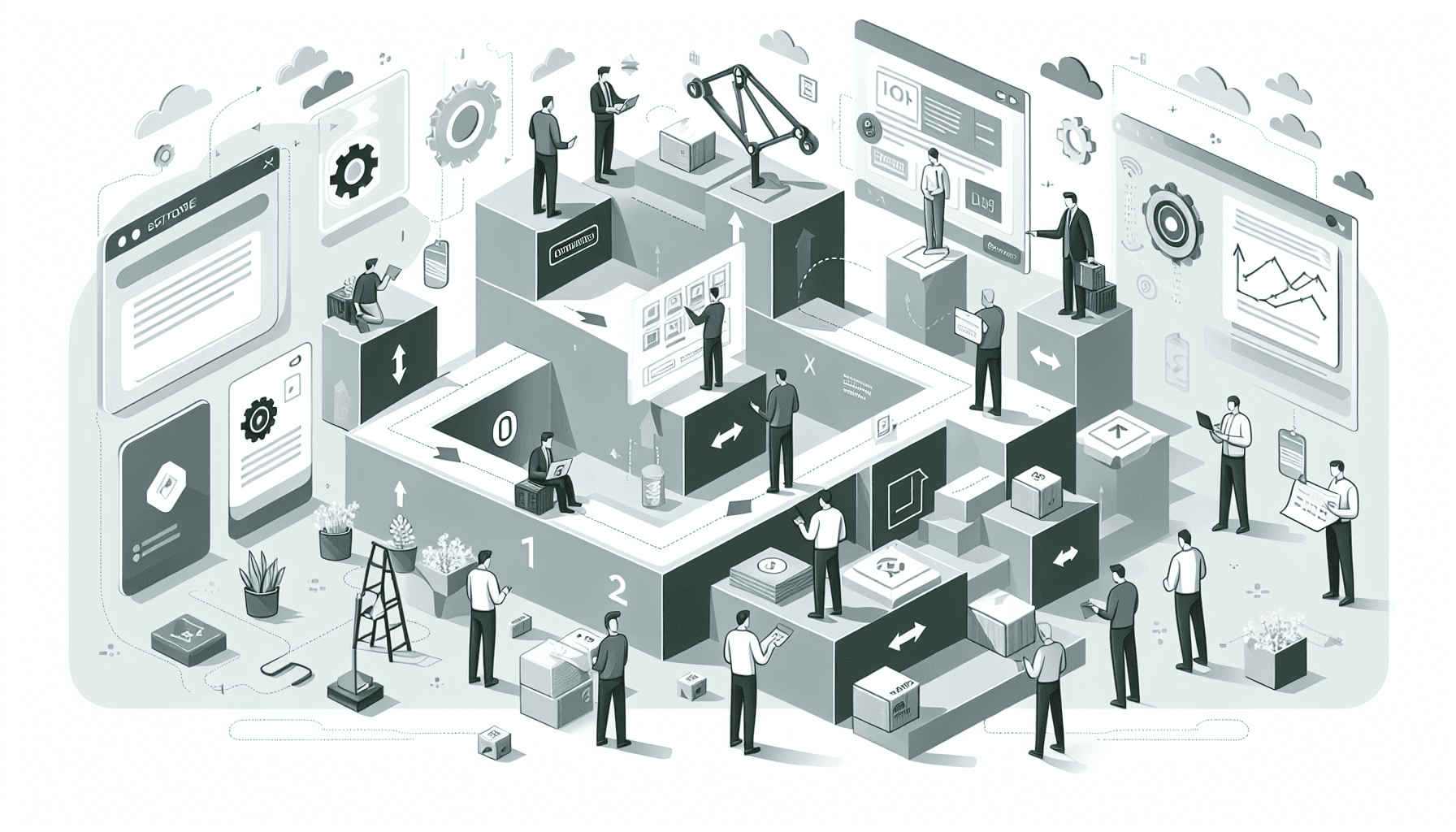 Illustratie bij het artikel over no-code platforms voor de bouwindustrie